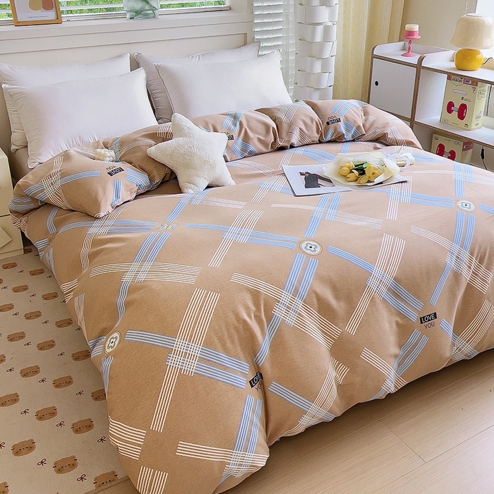 91家纺网 家纺一手货源 找家纺 优品阁 2024新款全棉磨毛四件套单品系列-单被套 浓情摩卡