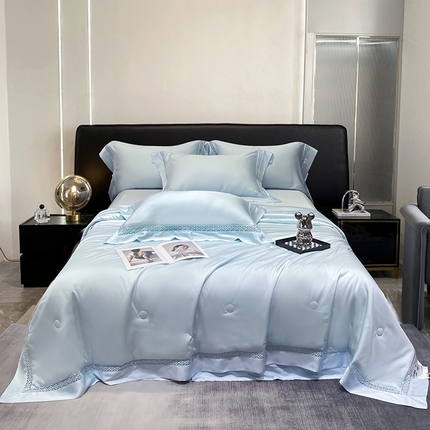 91家纺网 家纺一手货源 找家纺 （总）莱阁亿 2025新款60支天丝镂空瑾系列夏被及夏被四件套