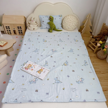 91家纺网 家纺一手货源 找家纺 （总）BOSS 2024新款全棉26℃有氧双层纱棉花防踢睡袋可穿式夏被