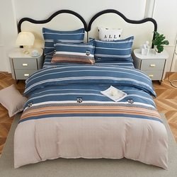 91家纺网 家纺一手货源 找家纺 鑫缘2025直播爆款印花植物羊绒加厚磨毛四件套1.2米学生三件套 航海家,航海家