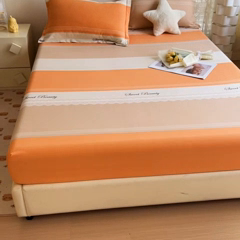 91家纺网 家纺一手货源 找家纺 优品阁 2024新款全棉磨毛四件套单品系列-单床笠 蕾丝花边