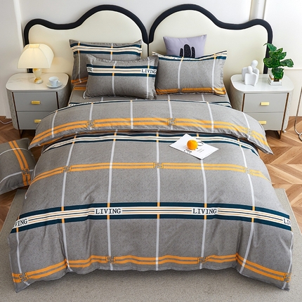 91家纺网 家纺一手货源 找家纺 （总）鑫缘2025直播爆款印花植物羊绒加厚磨毛四件套1.2米学生三件套