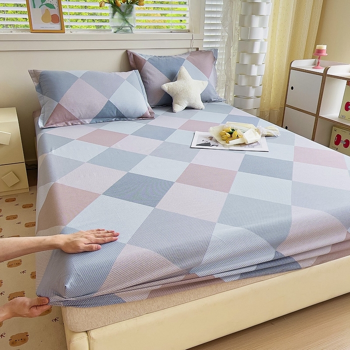 91家纺网 家纺一手货源 找家纺 优品阁 2024新款全棉磨毛四件套单品系列-单床笠 孟菲格