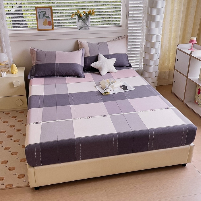 91家纺网 家纺一手货源 找家纺 优品阁 2024新款全棉磨毛四件套单品系列-单床笠 格莱特