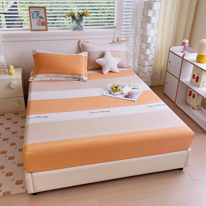 91家纺网 家纺一手货源 找家纺 优品阁 2024新款全棉磨毛四件套单品系列-单床笠 蕾丝花边