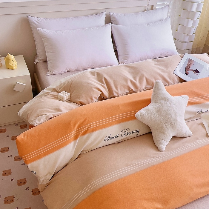 91家纺网 家纺一手货源 找家纺 优品阁 2024新款全棉磨毛四件套单品系列-单被套 蕾丝花边