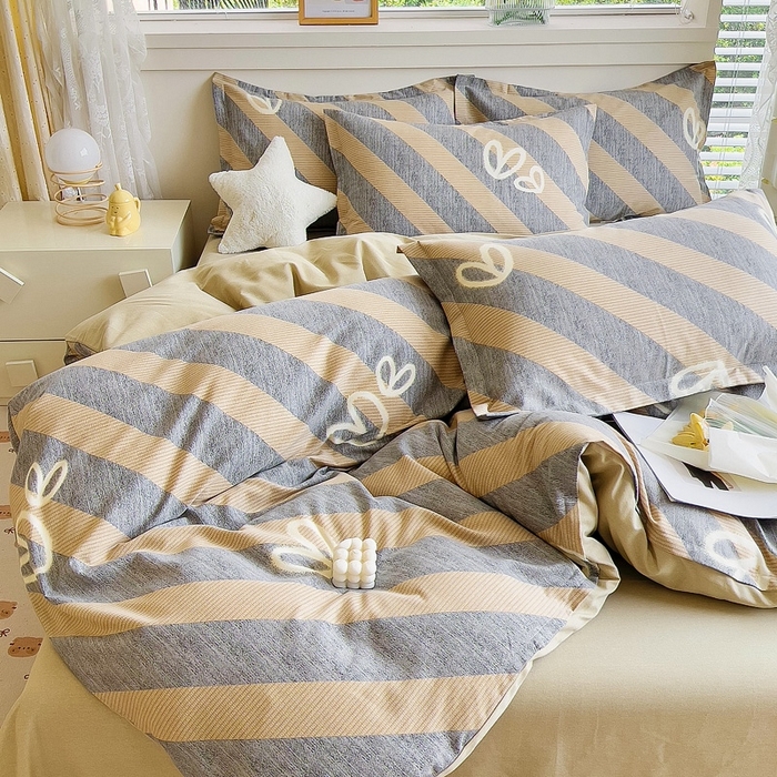 91家纺网 家纺一手货源 找家纺 优品阁 2024新款全棉磨毛四件套单品系列-单枕套 一心一意