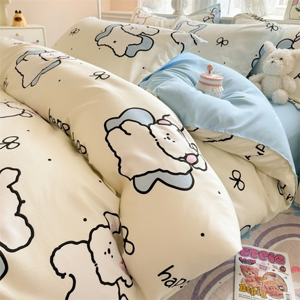 91家纺网 家纺一手货源 找家纺 （总）花伞家居 2025新款直播网销斜纹加厚磨毛印花植物羊绒四件套