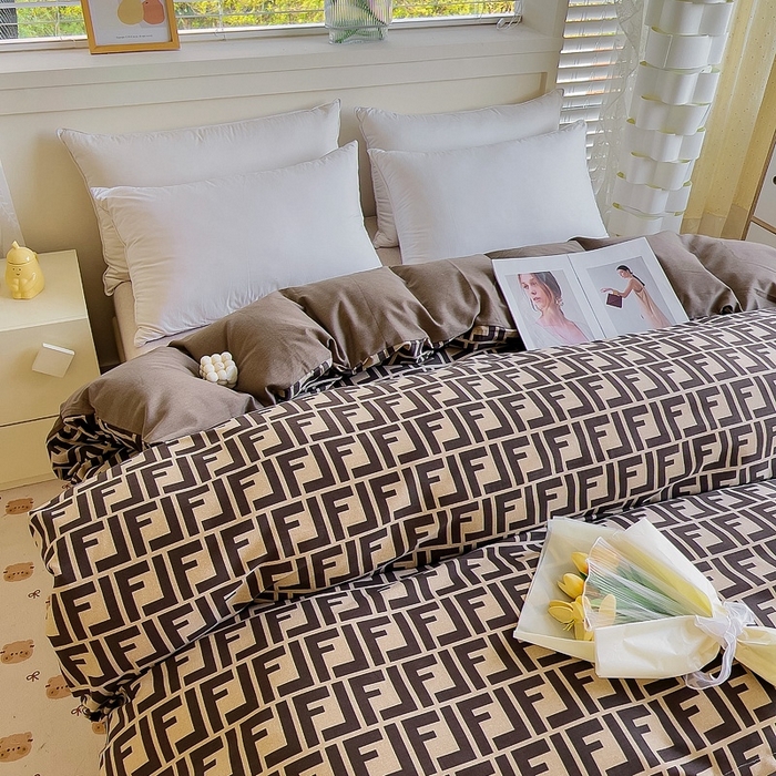 91家纺网 家纺一手货源 找家纺 优品阁 2024新款全棉磨毛四件套单品系列-单被套 芬迪格