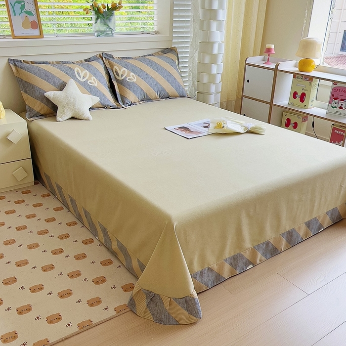 91家纺网 家纺一手货源 找家纺 优品阁 2024新款亲肤舒适全棉磨毛单床单 一心一意