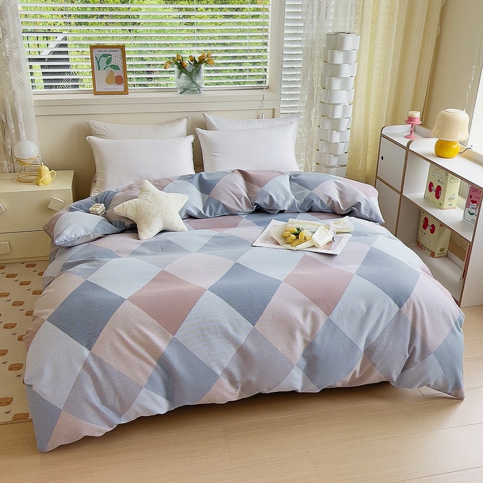 91家纺网 家纺一手货源 找家纺 优品阁 2024新款全棉磨毛四件套单品系列-单被套 孟菲格