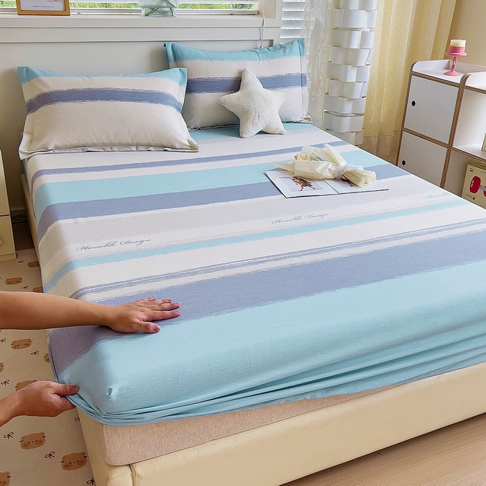 91家纺网 家纺一手货源 找家纺 优品阁 2024新款全棉磨毛四件套单品系列-单床笠 乐享主义