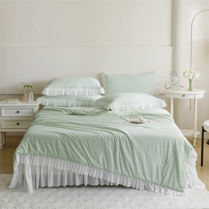 91家纺网 家纺一手货源 找家纺 （总）婳庭家居 2024新款夏被豆豆凉席四件套