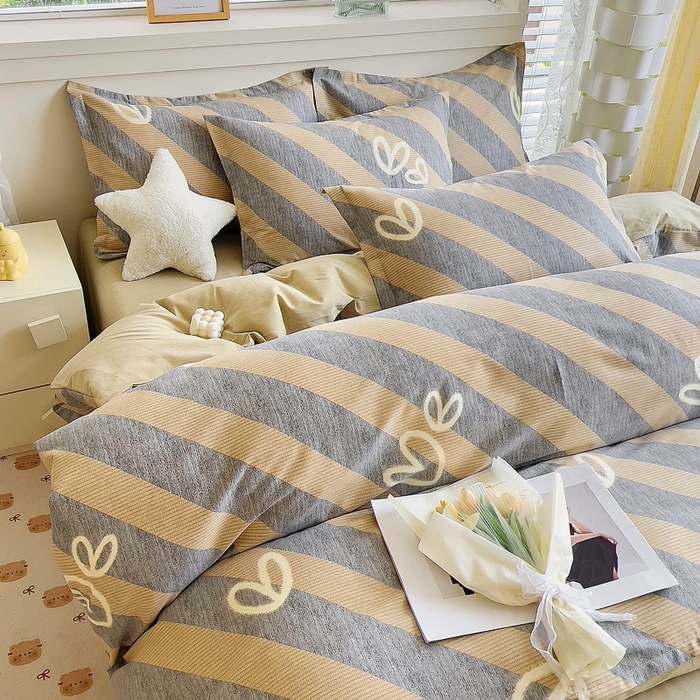 91家纺网 家纺一手货源 找家纺 优品阁 2024新款全棉磨毛四件套单品系列-单枕套 一心一意