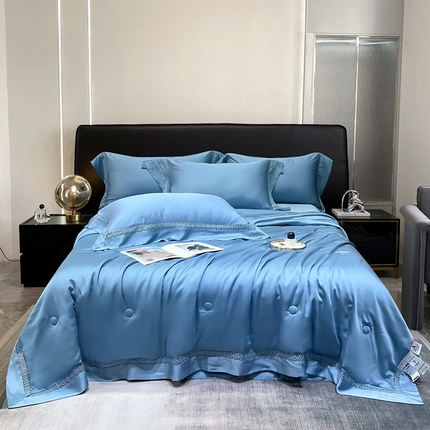 91家纺网 家纺一手货源 找家纺 （总）莱阁亿 2025新款60支天丝镂空瑾系列夏被及夏被四件套