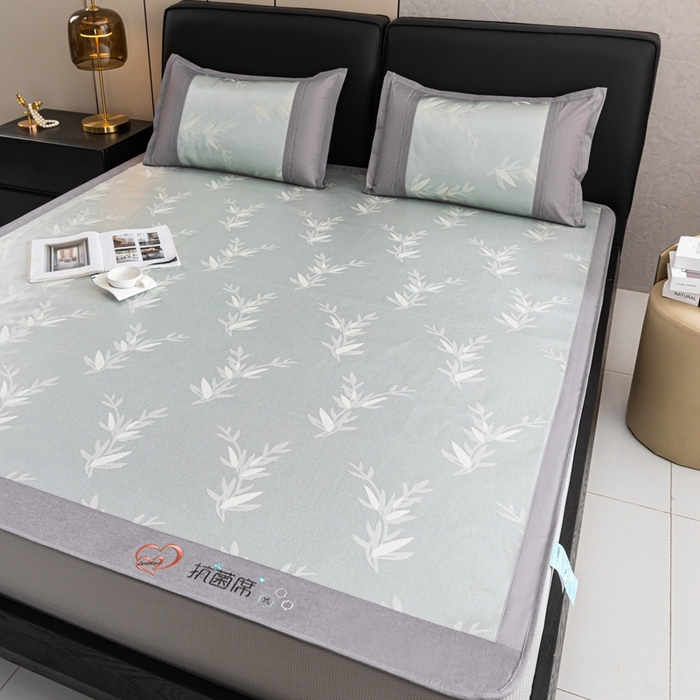 91家纺网 家纺一手货源 找家纺 爱宝被业 2025新款法式冰丝提花刺绣凉席 摇曳 床笠款