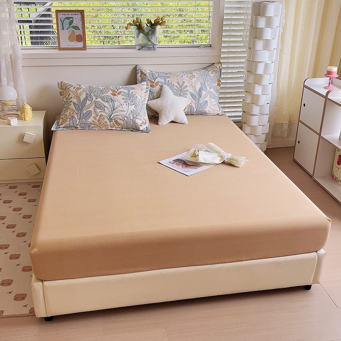 91家纺网 家纺一手货源 找家纺 优品阁 2024新款全棉磨毛四件套单品系列-单床笠 清风恋影