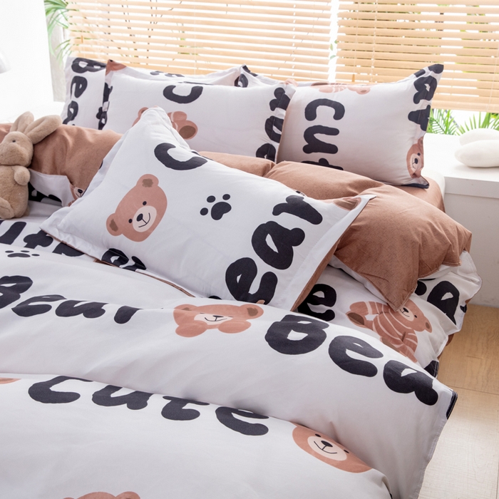 91家纺网 家纺一手货源 找家纺 乐居坊 2024新款亲肤棉美棉芦荟棉四件套新花型（5月） 趣味小熊