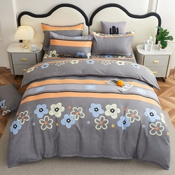 91家纺网 家纺一手货源 找家纺 鑫缘2025直播爆款印花植物羊绒加厚磨毛四件套1.2米学生三件套 佳人之约,佳人之约