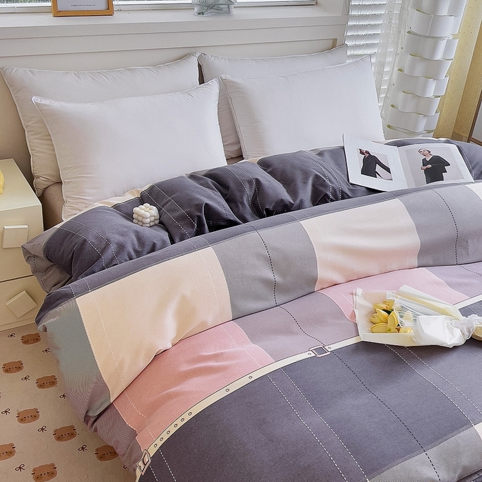 91家纺网 家纺一手货源 找家纺 优品阁 2024新款全棉磨毛四件套单品系列-单被套 格莱特