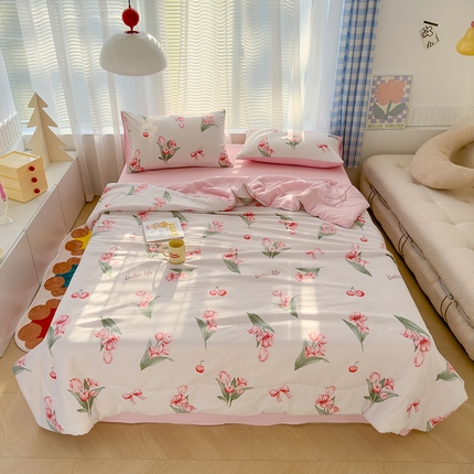 91家纺网 家纺一手货源 找家纺 （总）慕尚家纺 2025新款亲肤泡泡棉卡通印花夏被单品夏被四件套