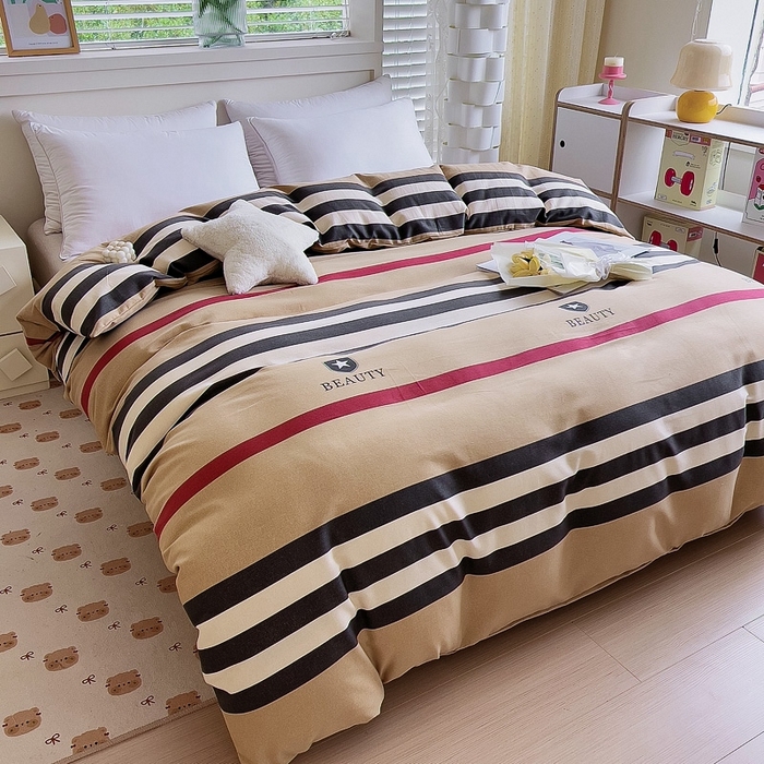 91家纺网 家纺一手货源 找家纺 优品阁 2024新款全棉磨毛四件套单品系列-单被套 极简格调