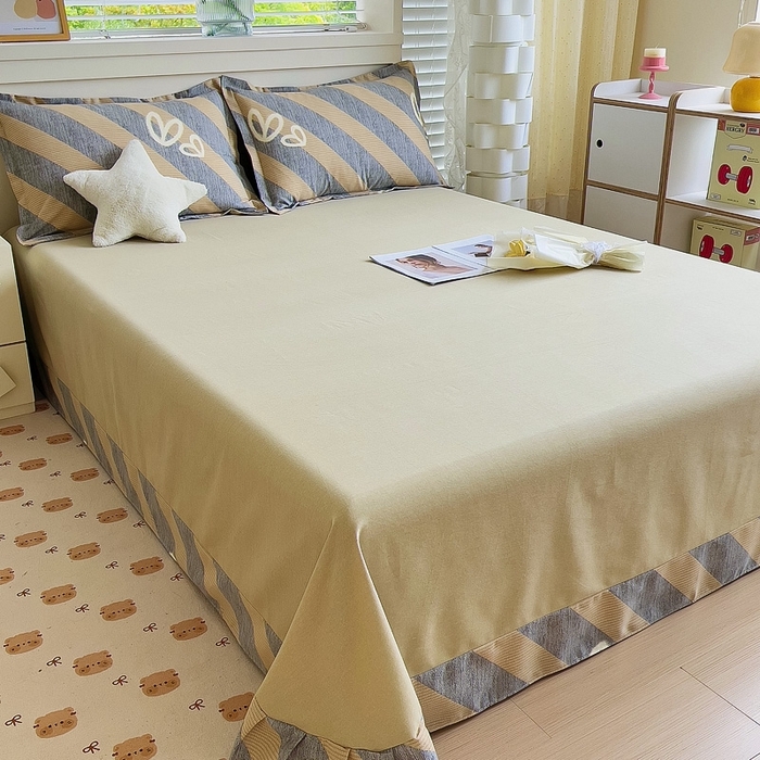 91家纺网 家纺一手货源 找家纺 优品阁 2024新款亲肤舒适全棉磨毛单床单 一心一意