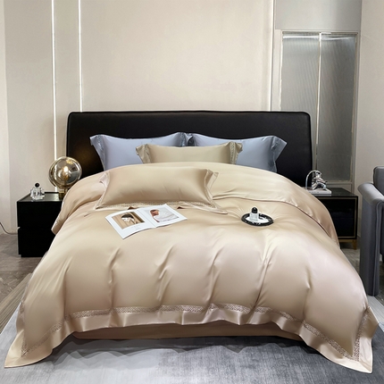 91家纺网 家纺一手货源 找家纺 （总）莱阁亿 2025新款60支天丝镂空瑾系列被套四件套