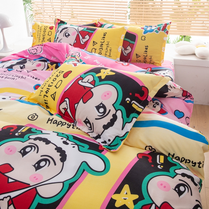 91家纺网 家纺一手货源 找家纺 乐居坊 2024新款亲肤棉美棉芦荟棉四件套新花型（5月） 调皮小新