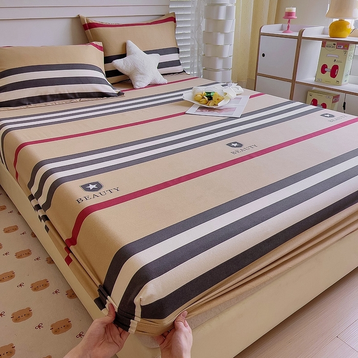 91家纺网 家纺一手货源 找家纺 优品阁 2024新款全棉磨毛四件套单品系列-单床笠 极简格调