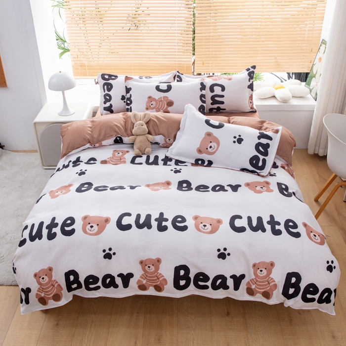 91家纺网 家纺一手货源 找家纺 乐居坊 2024新款亲肤棉美棉芦荟棉四件套新花型（5月） 趣味小熊