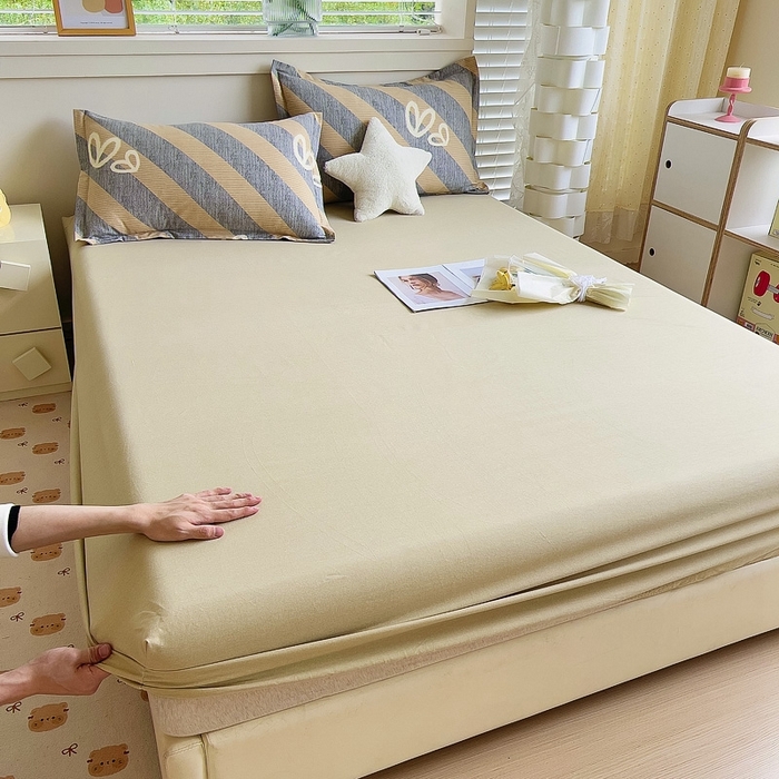 91家纺网 家纺一手货源 找家纺 优品阁 2024新款全棉磨毛四件套单品系列-单床笠 一心一意