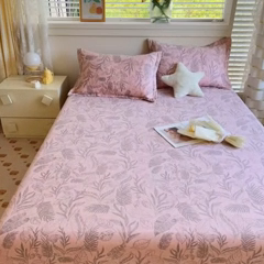 91家纺网 家纺一手货源 找家纺 优品阁 2024新款全棉磨毛四件套单品系列-单床笠 叶之舞