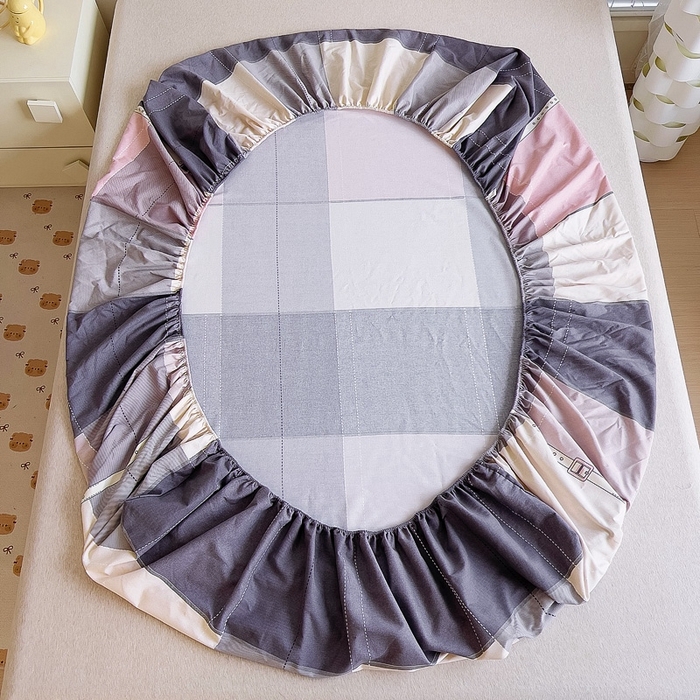 91家纺网 家纺一手货源 找家纺 优品阁 2024新款全棉磨毛四件套单品系列-单床笠 格莱特