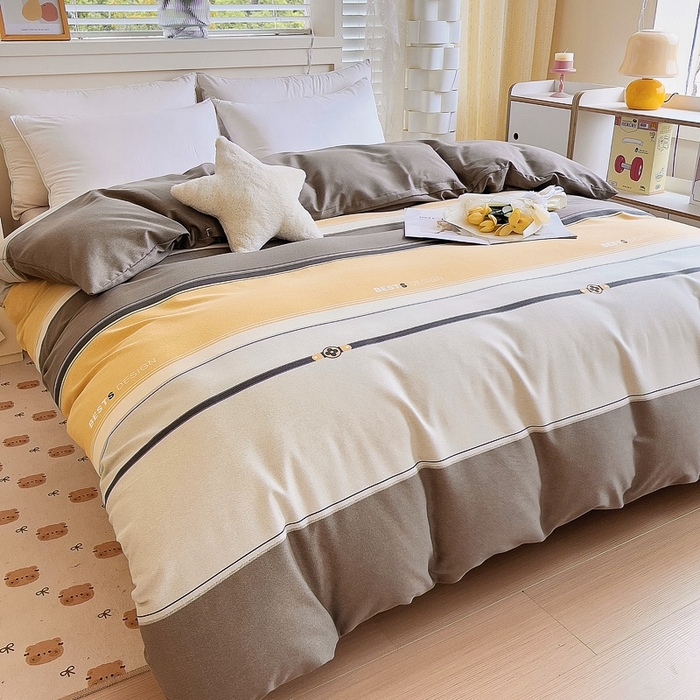 91家纺网 家纺一手货源 找家纺 优品阁 2024新款全棉磨毛四件套单品系列-单被套 小欢喜