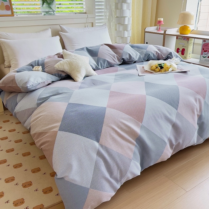 91家纺网 家纺一手货源 找家纺 优品阁 2024新款全棉磨毛四件套单品系列-单被套 孟菲格