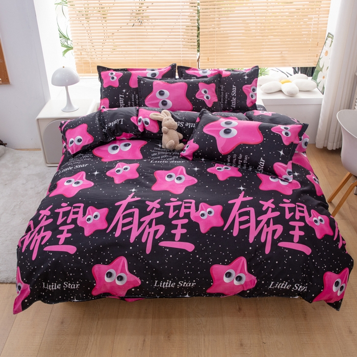 91家纺网 家纺一手货源 找家纺 乐居坊 2024新款亲肤棉美棉芦荟棉四件套新花型（5月） 有爱