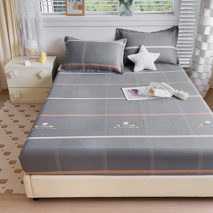 91家纺网 家纺一手货源 找家纺 优品阁 2024新款全棉磨毛四件套单品系列-单床笠 卡罗琳