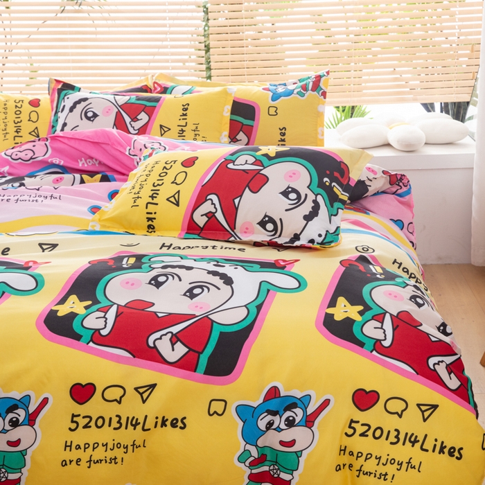 91家纺网 家纺一手货源 找家纺 乐居坊 2024新款亲肤棉美棉芦荟棉四件套新花型（5月） 调皮小新