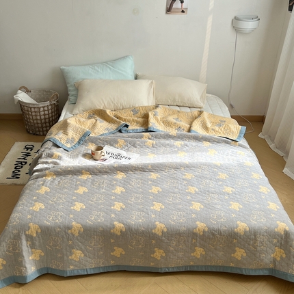 91家纺网 家纺一手货源 找家纺 （总）桃喜 2024新款A类全棉提花三层纱夏被