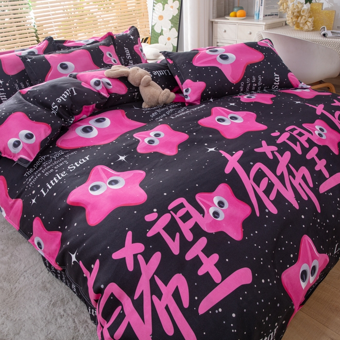 91家纺网 家纺一手货源 找家纺 乐居坊 2024新款亲肤棉美棉芦荟棉四件套新花型（5月） 有爱