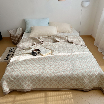 91家纺网 家纺一手货源 找家纺 （总）桃喜 2024新款A类全棉提花三层纱夏被