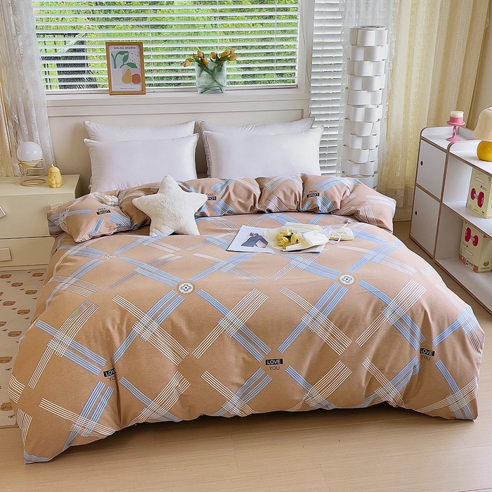 91家纺网 家纺一手货源 找家纺 优品阁 2024新款全棉磨毛四件套单品系列-单被套 浓情摩卡