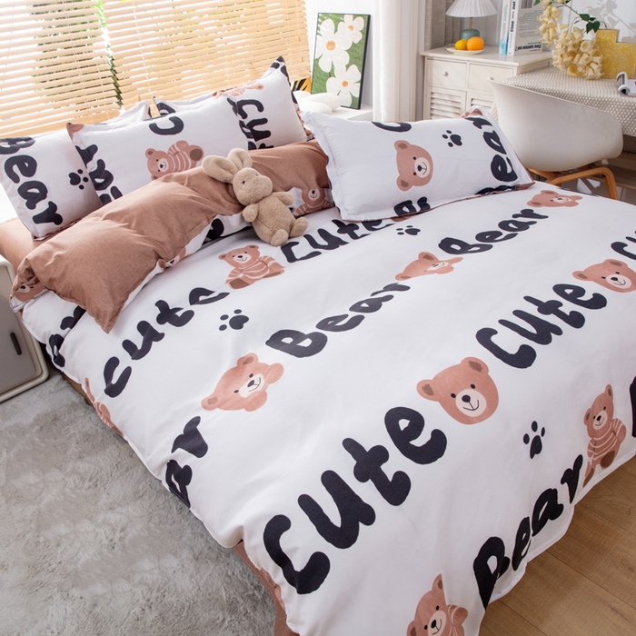 91家纺网 家纺一手货源 找家纺 乐居坊 2024新款亲肤棉美棉芦荟棉四件套新花型（5月） 趣味小熊