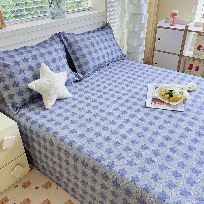 91家纺网 家纺一手货源 找家纺 优品阁 2024新款亲肤舒适全棉磨毛单床单 星雨