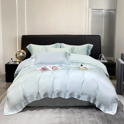 91家纺网 家纺一手货源 找家纺 （总）莱阁亿 2025新款60支天丝镂空瑾系列被套四件套