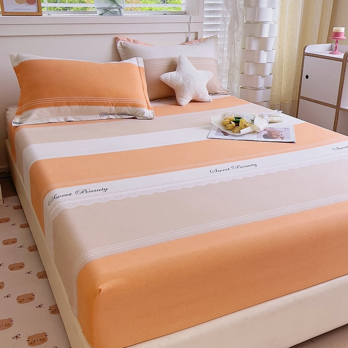 91家纺网 家纺一手货源 找家纺 优品阁 2024新款全棉磨毛四件套单品系列-单床笠 蕾丝花边