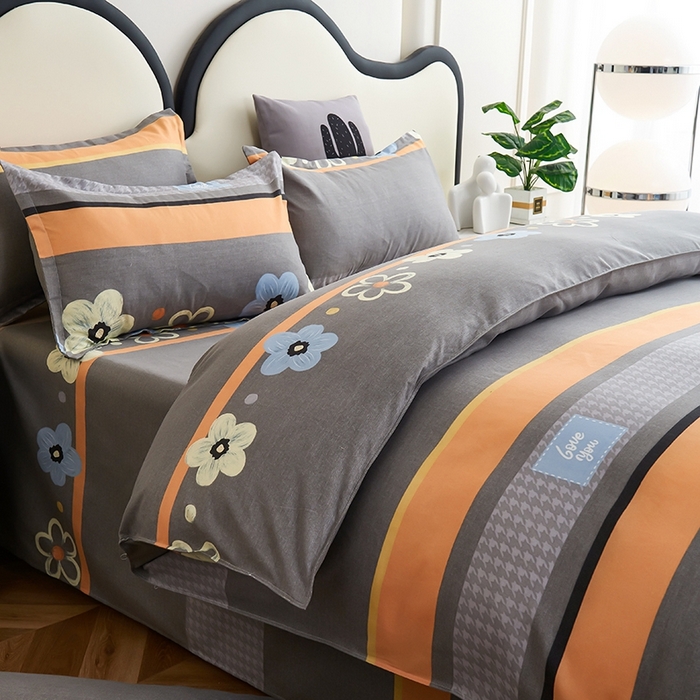 91家纺网 家纺一手货源 找家纺 鑫缘2025直播爆款印花植物羊绒加厚磨毛四件套1.2米学生三件套 佳人之约