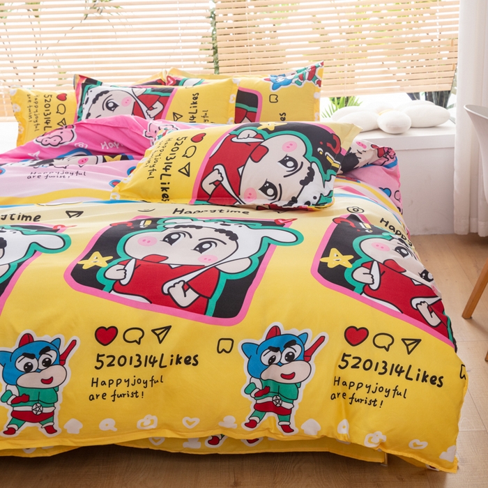 91家纺网 家纺一手货源 找家纺 乐居坊 2024新款亲肤棉美棉芦荟棉四件套新花型（5月） 调皮小新