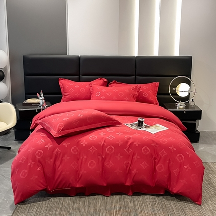 91家纺网 家纺一手货源 找家纺 （总）梓瑄家居 2024新款大牌风亲肤激光刻花四件套